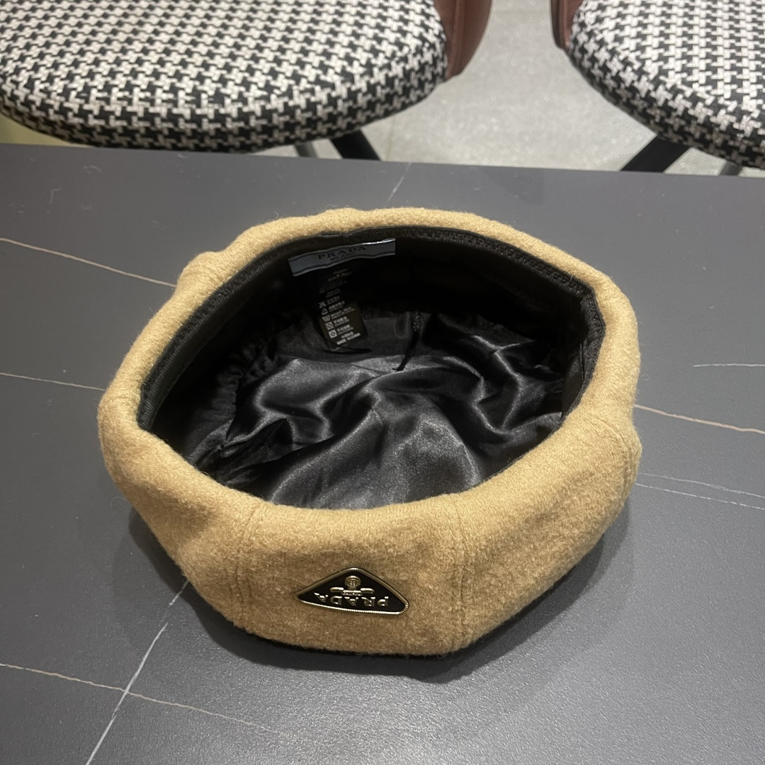  普拉达Prada新中式春夏贝雷帽女高品质轻薄立体时尚百搭单品潮