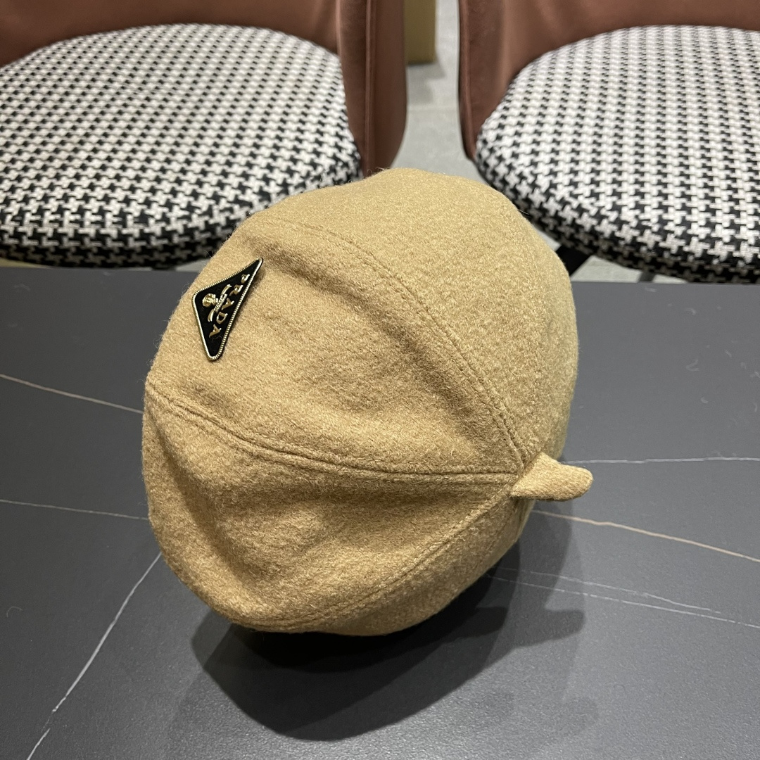  普拉达Prada新中式春夏贝雷帽女高品质轻薄立体时尚百搭单品潮