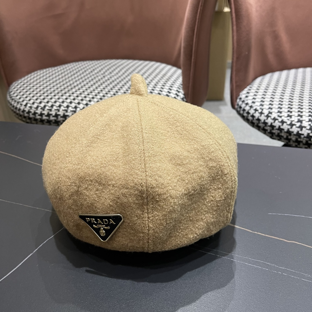  普拉达Prada新中式春夏贝雷帽女高品质轻薄立体时尚百搭单品潮