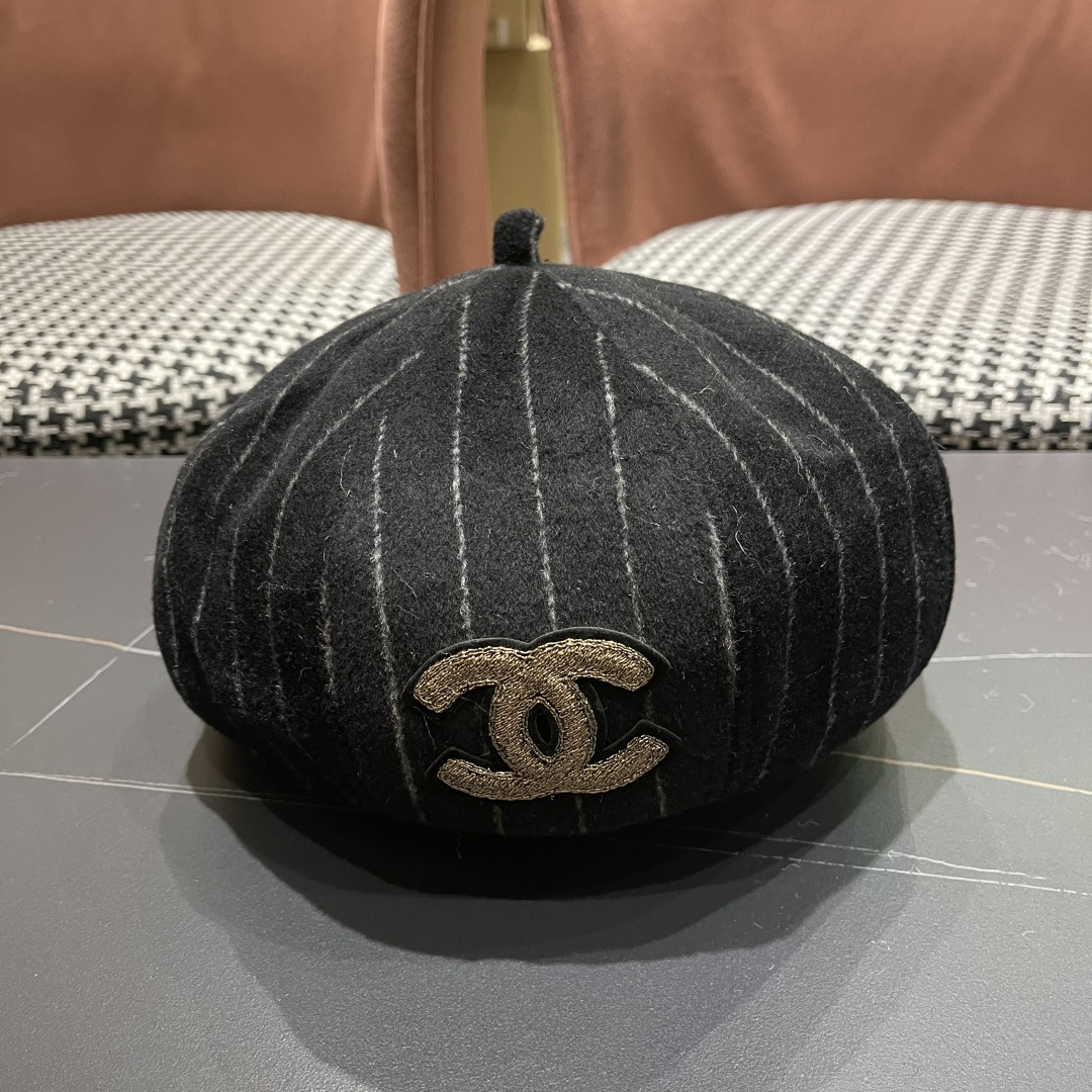  香奈儿 蓓蕾帽贝雷帽女士帽子女款秋冬冷帽鸭舌帽显脸小冬季画家帽女气质