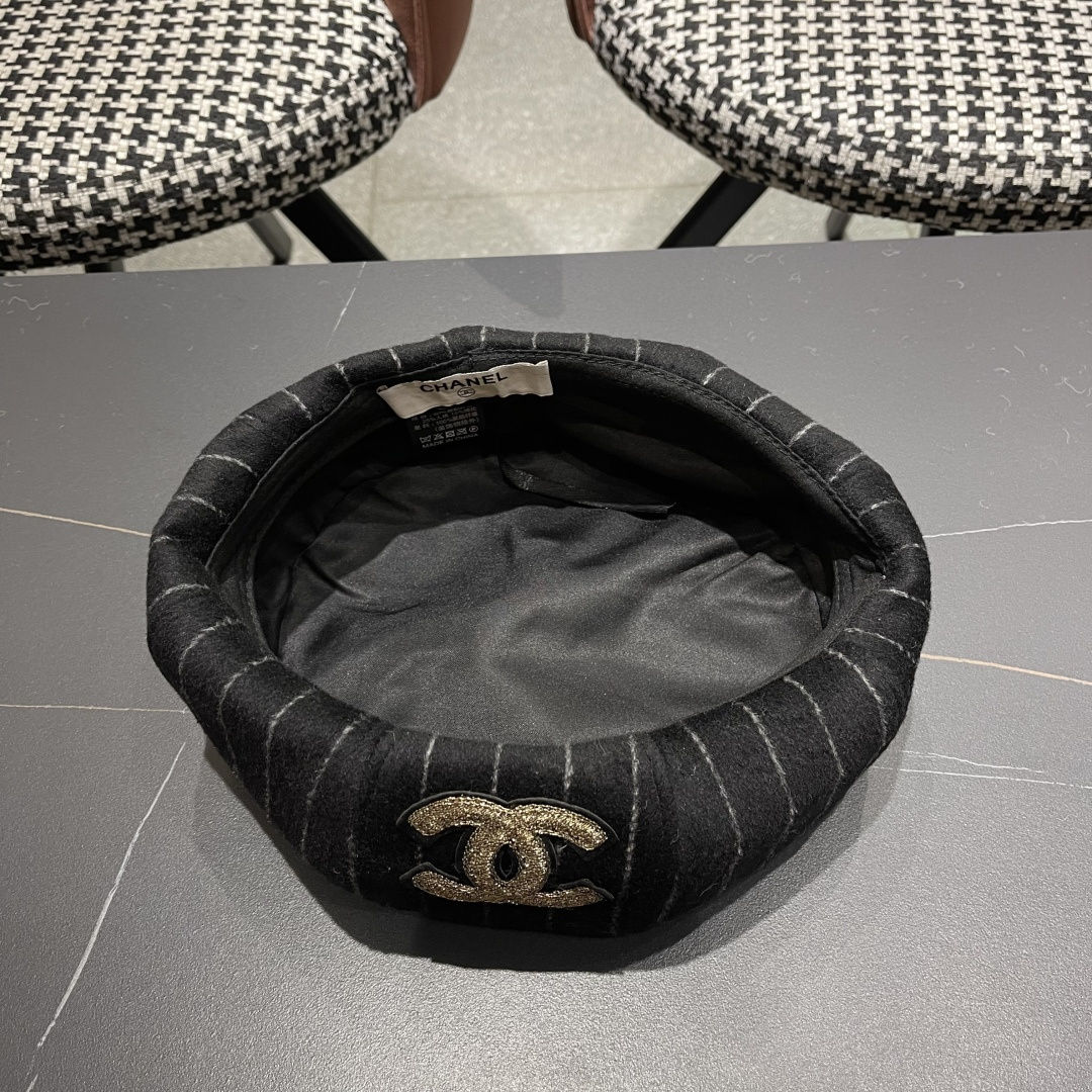  香奈儿 蓓蕾帽贝雷帽女士帽子女款秋冬冷帽鸭舌帽显脸小冬季画家帽女气质