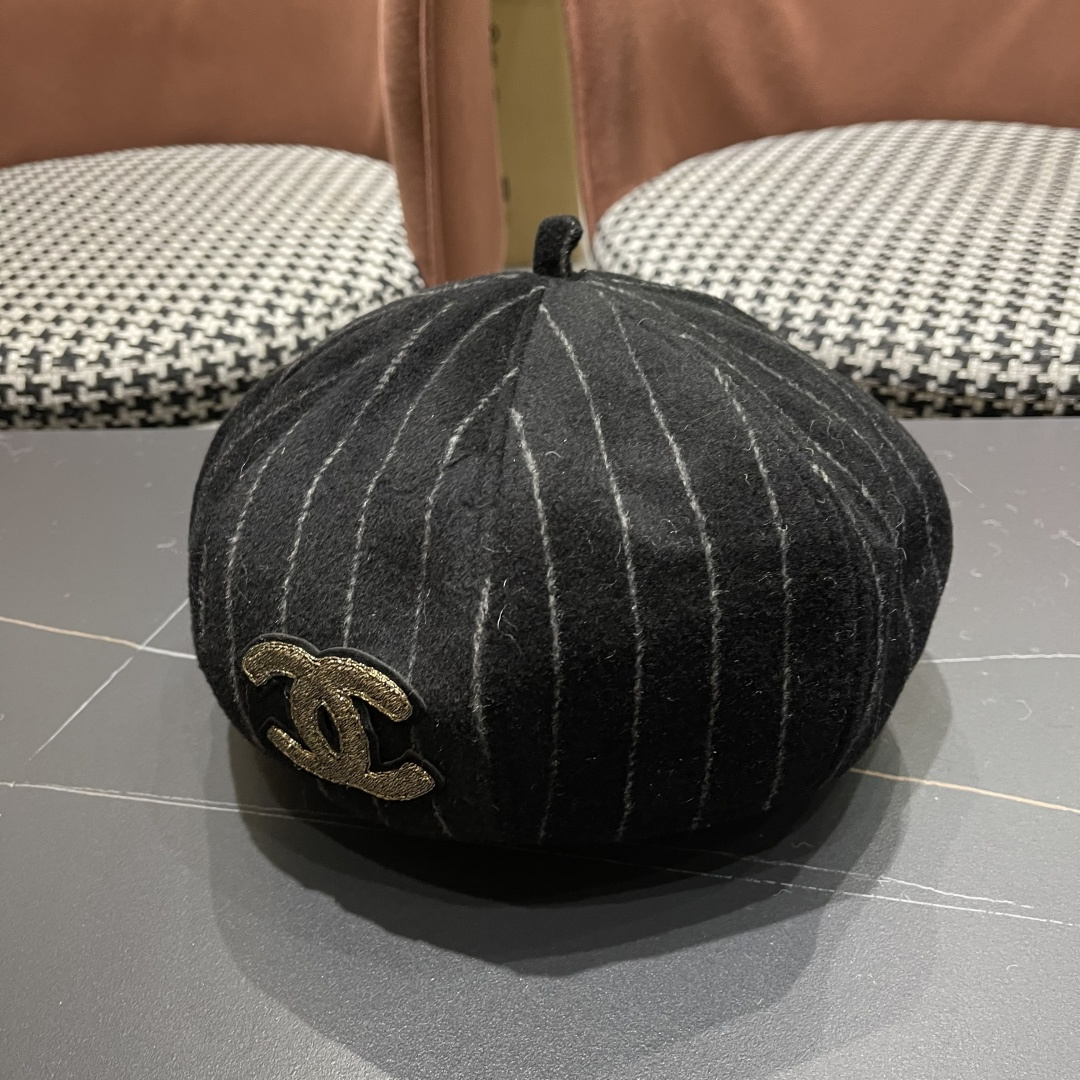  香奈儿 蓓蕾帽贝雷帽女士帽子女款秋冬冷帽鸭舌帽显脸小冬季画家帽女气质