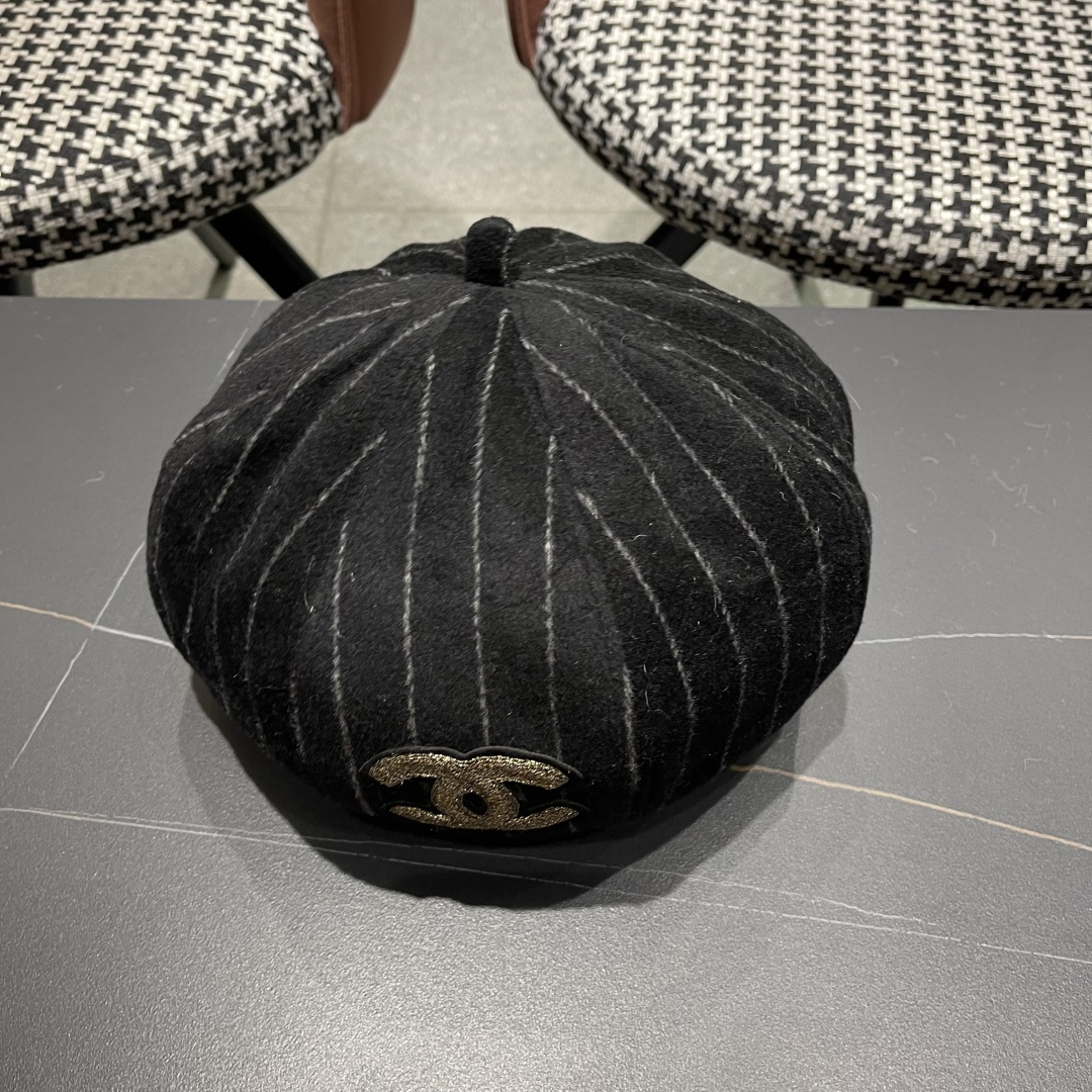  香奈儿 蓓蕾帽贝雷帽女士帽子女款秋冬冷帽鸭舌帽显脸小冬季画家帽女气质