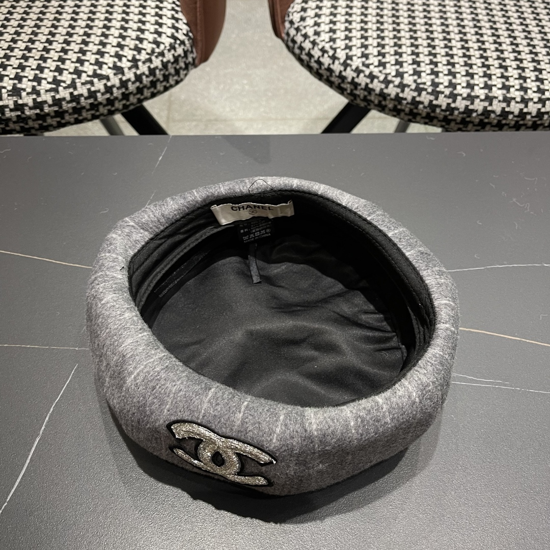  香奈儿 蓓蕾帽贝雷帽女士帽子女款秋冬冷帽鸭舌帽显脸小冬季画家帽女气质