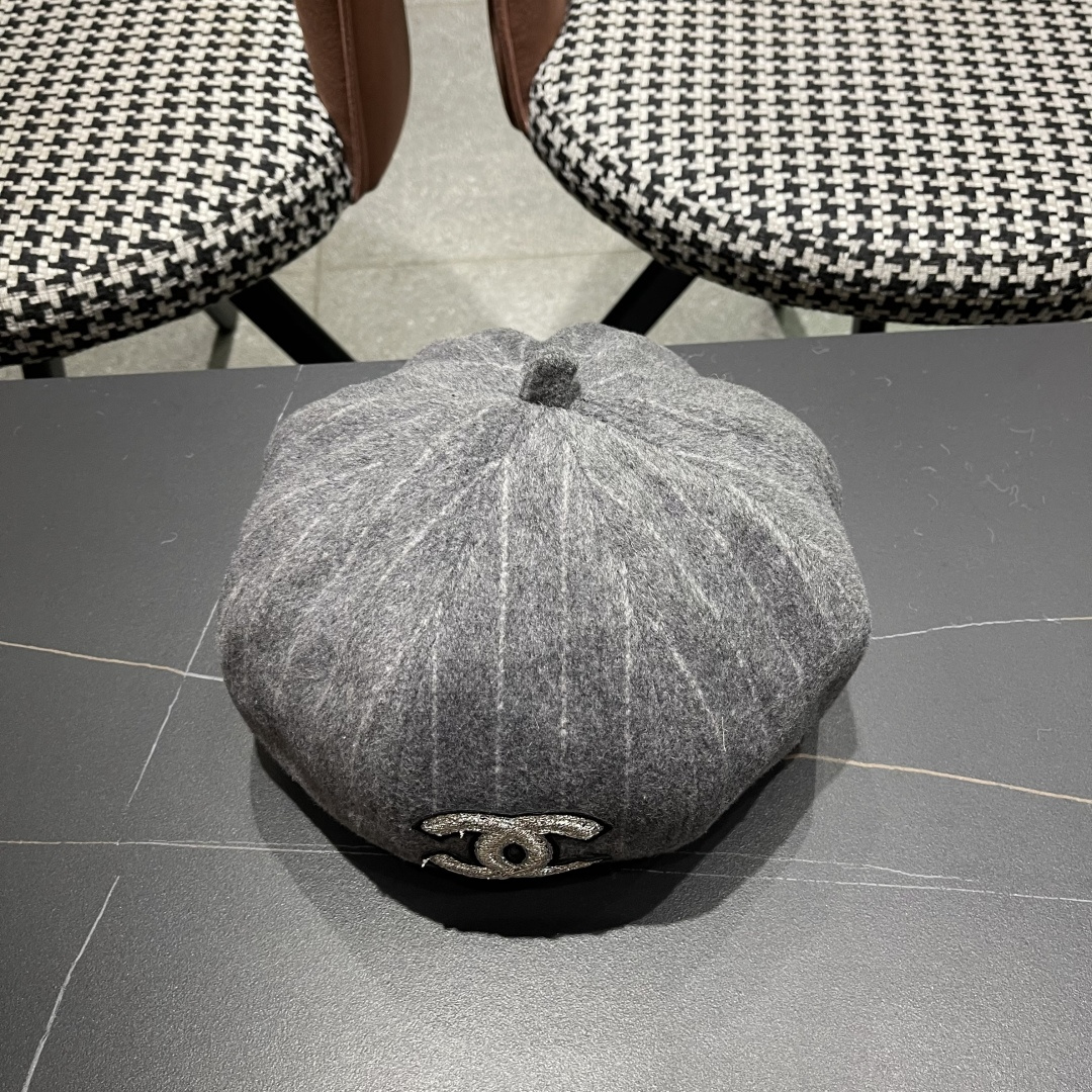  香奈儿 蓓蕾帽贝雷帽女士帽子女款秋冬冷帽鸭舌帽显脸小冬季画家帽女气质