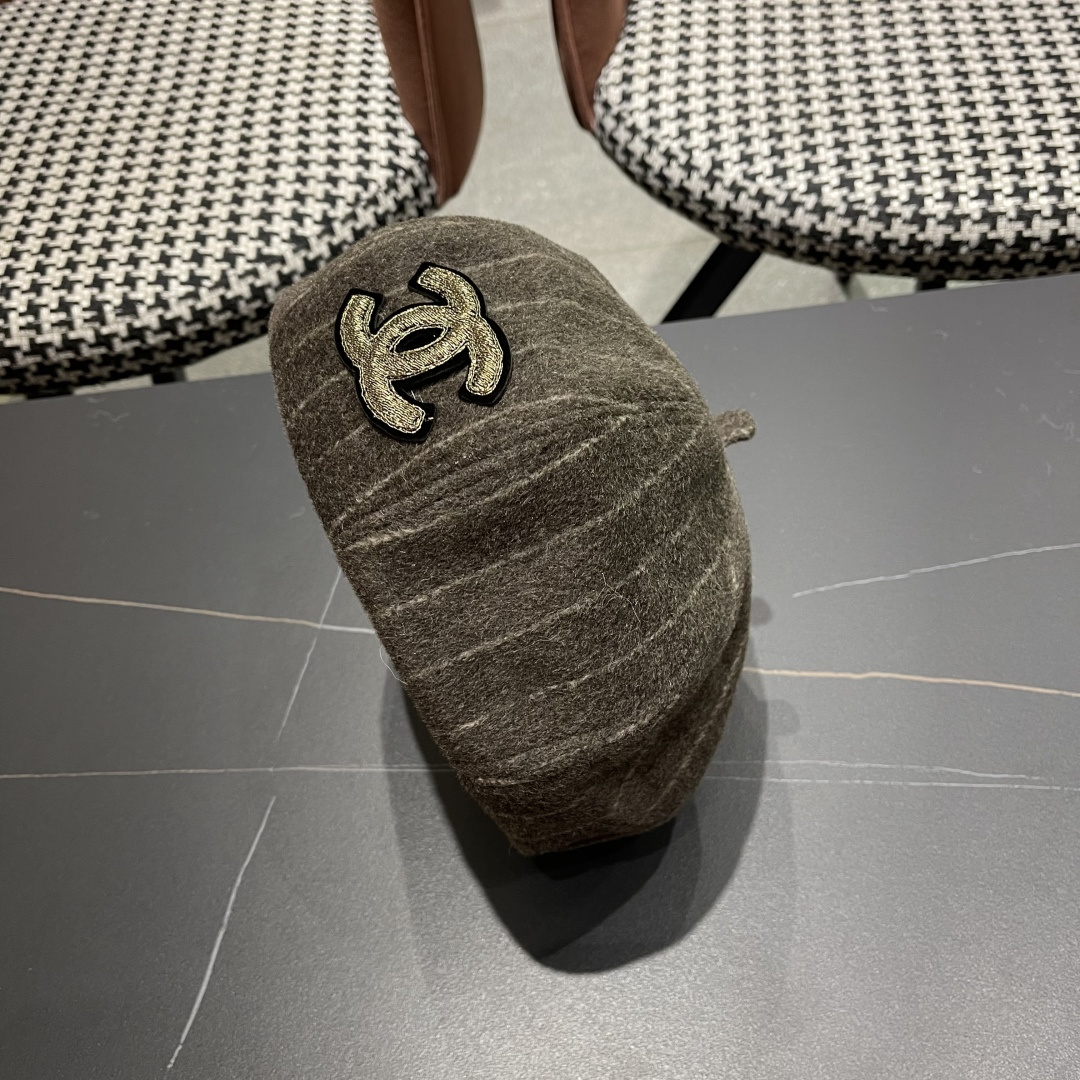  香奈儿 蓓蕾帽贝雷帽女士帽子女款秋冬冷帽鸭舌帽显脸小冬季画家帽女气质