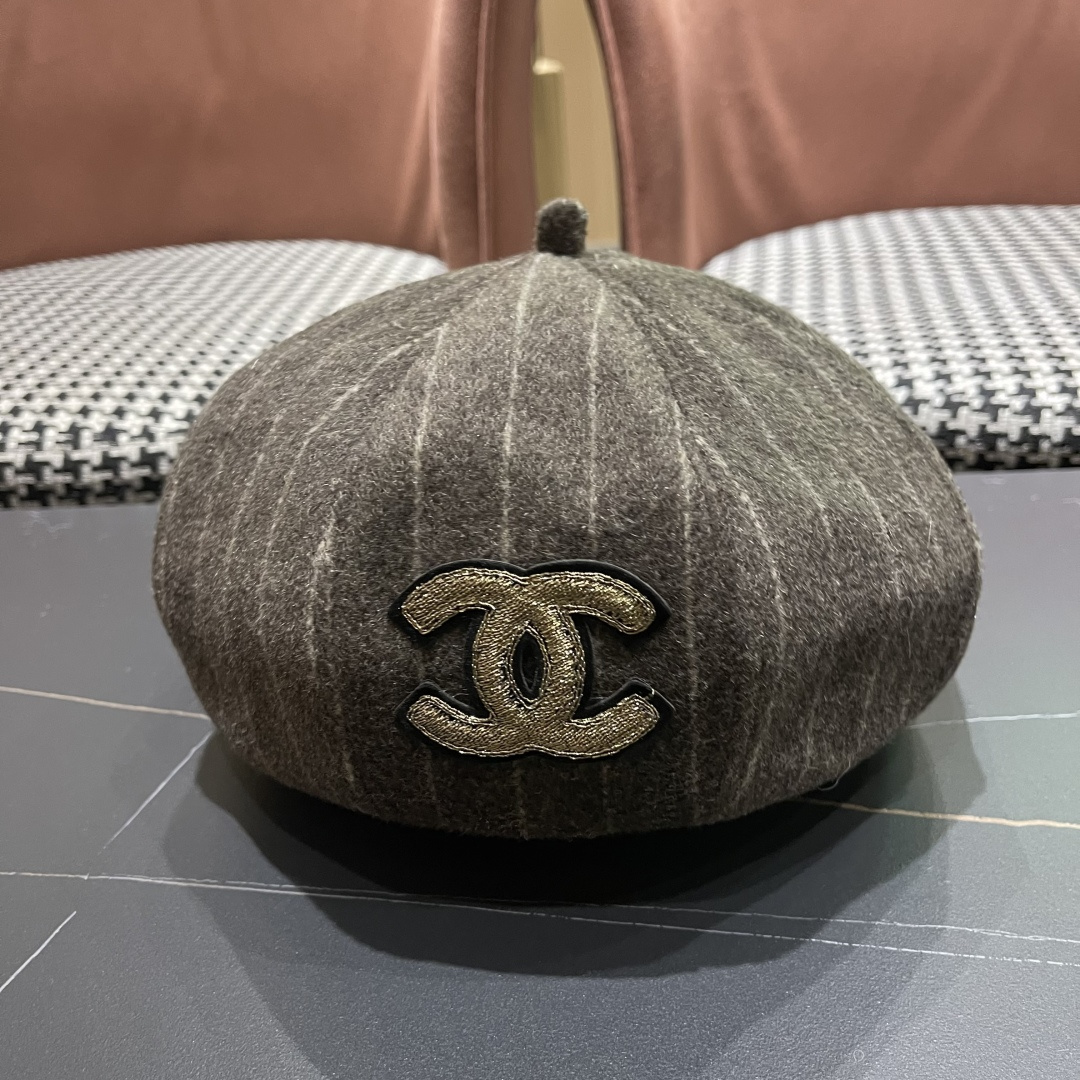  香奈儿 蓓蕾帽贝雷帽女士帽子女款秋冬冷帽鸭舌帽显脸小冬季画家帽女气质