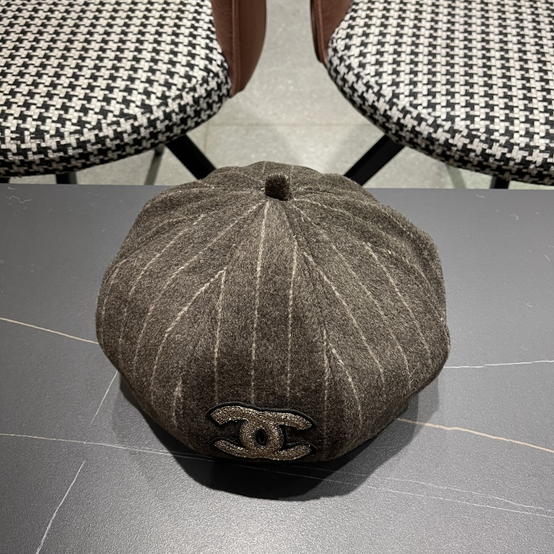  香奈儿 蓓蕾帽贝雷帽女士帽子女款秋冬冷帽鸭舌帽显脸小冬季画家帽女气质