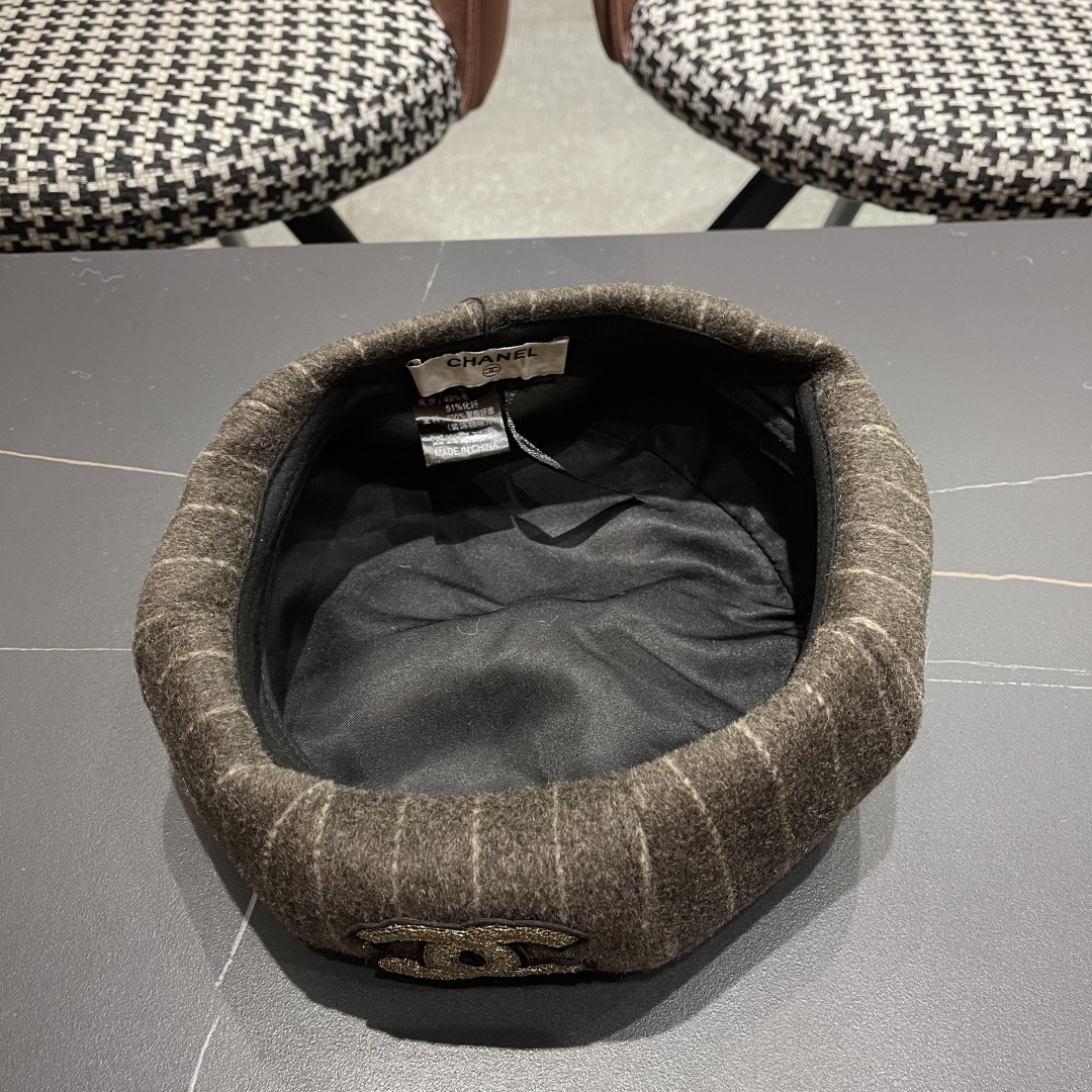  香奈儿 蓓蕾帽贝雷帽女士帽子女款秋冬冷帽鸭舌帽显脸小冬季画家帽女气质