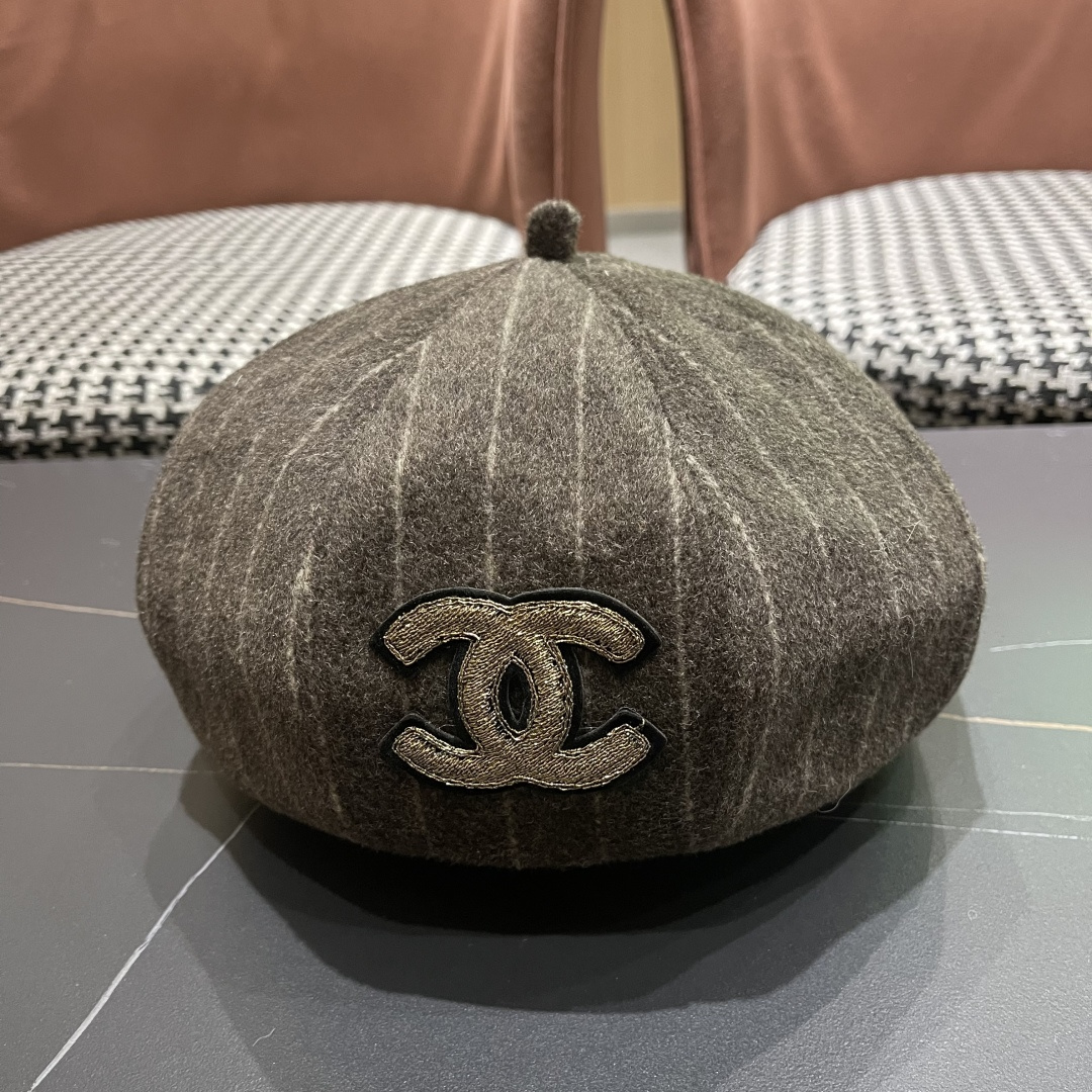  香奈儿 蓓蕾帽贝雷帽女士帽子女款秋冬冷帽鸭舌帽显脸小冬季画家帽女气质