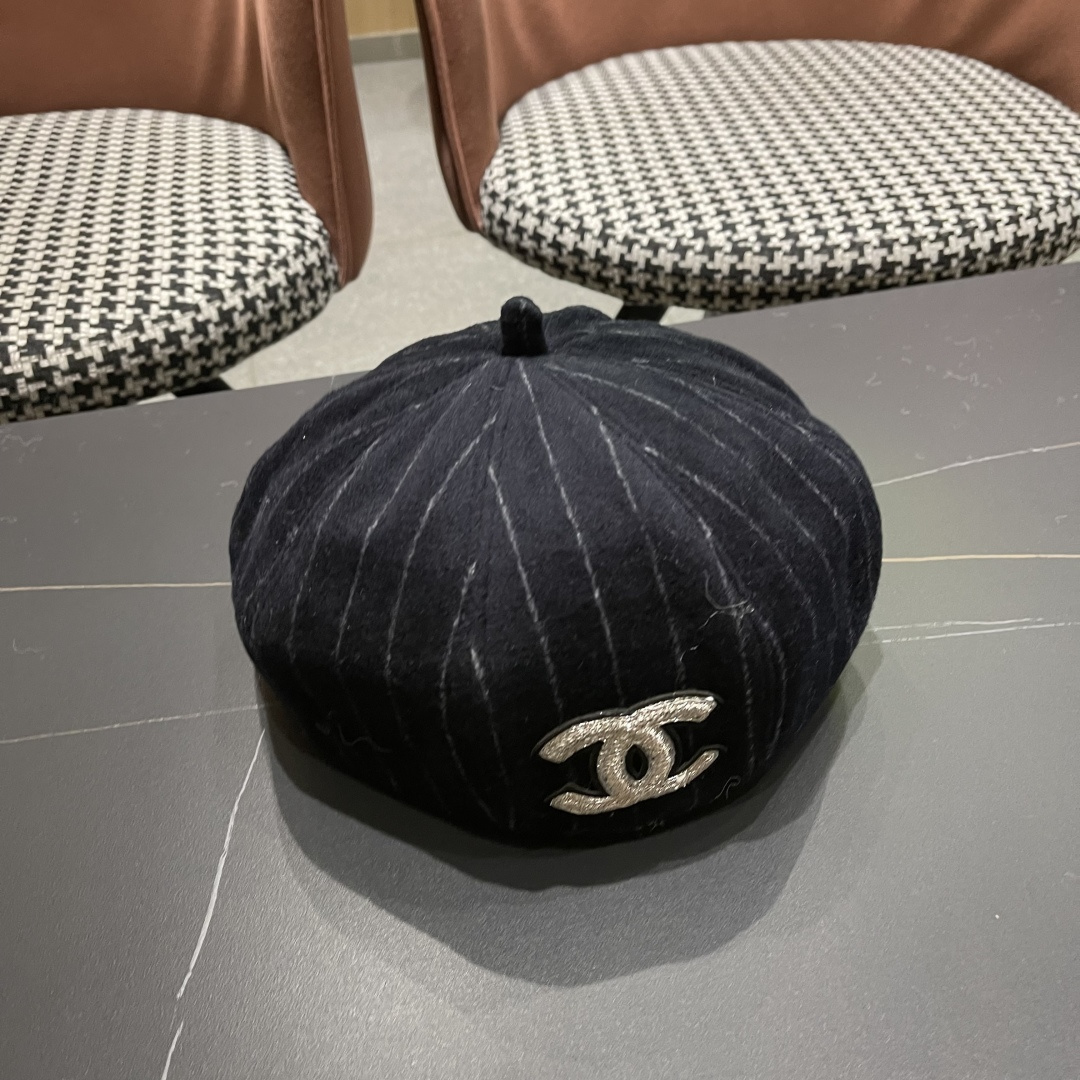  香奈儿 蓓蕾帽贝雷帽女士帽子女款秋冬冷帽鸭舌帽显脸小冬季画家帽女气质