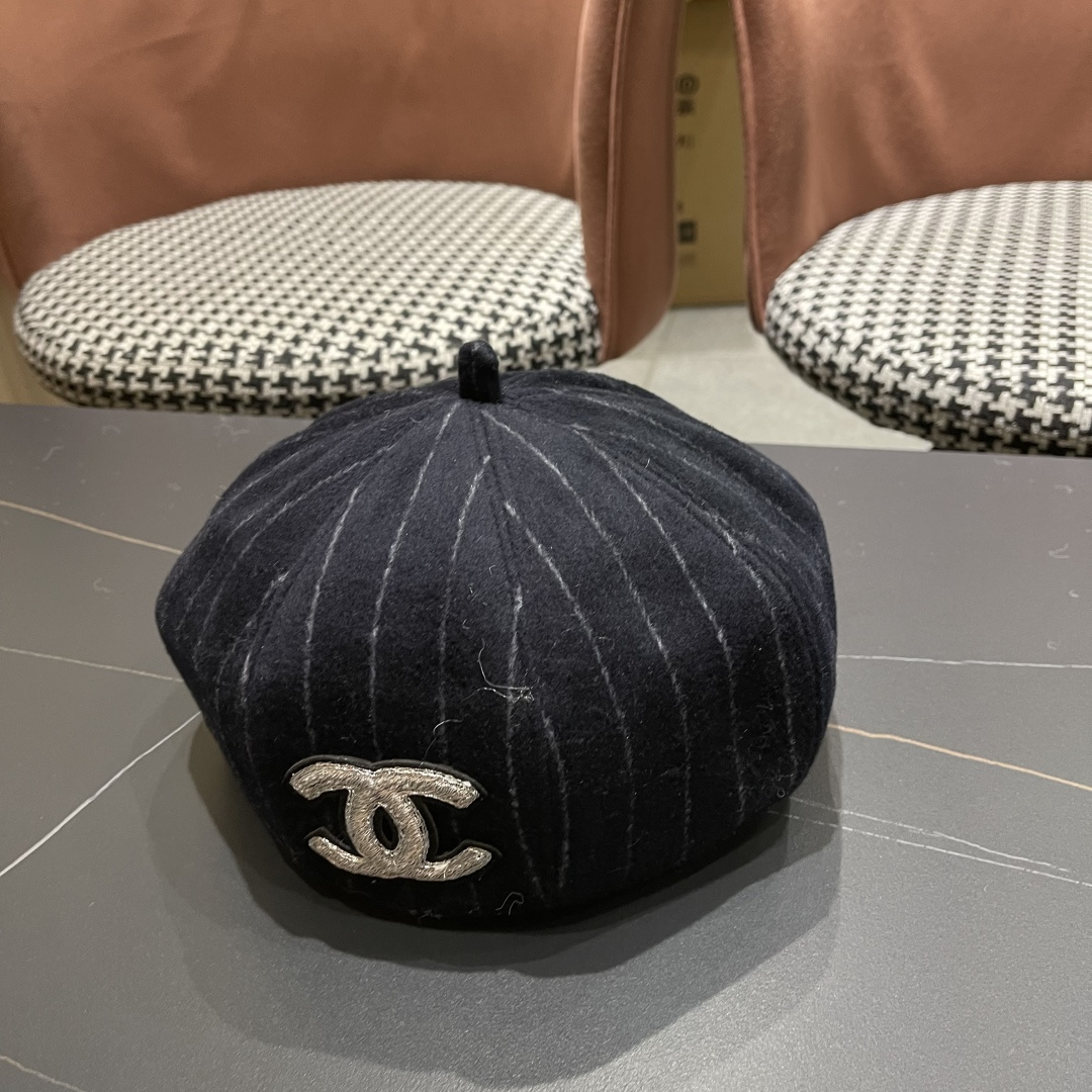  香奈儿 蓓蕾帽贝雷帽女士帽子女款秋冬冷帽鸭舌帽显脸小冬季画家帽女气质