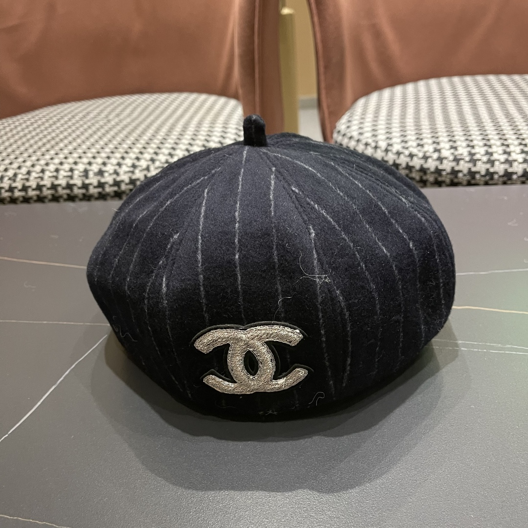  香奈儿 蓓蕾帽贝雷帽女士帽子女款秋冬冷帽鸭舌帽显脸小冬季画家帽女气质