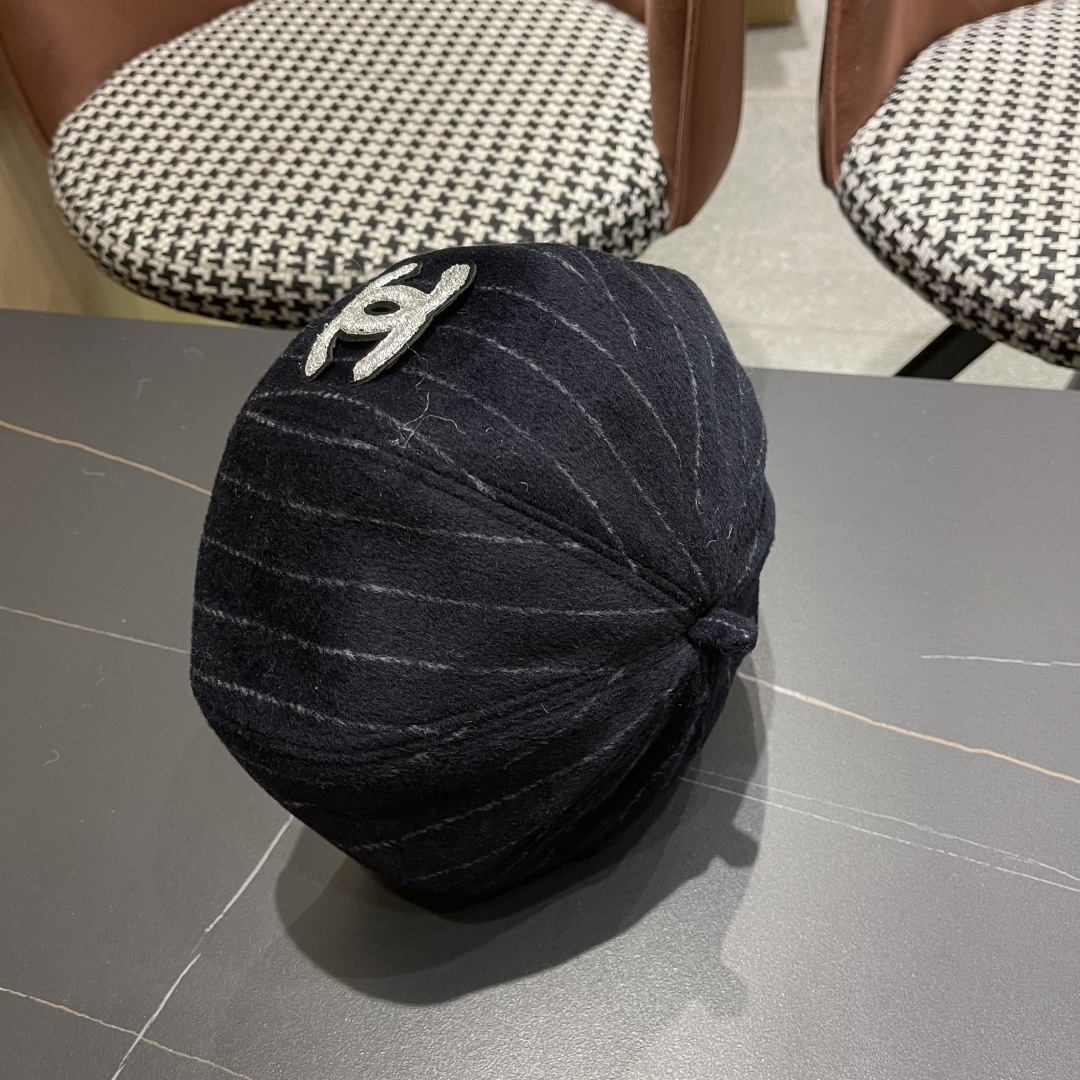  香奈儿 蓓蕾帽贝雷帽女士帽子女款秋冬冷帽鸭舌帽显脸小冬季画家帽女气质