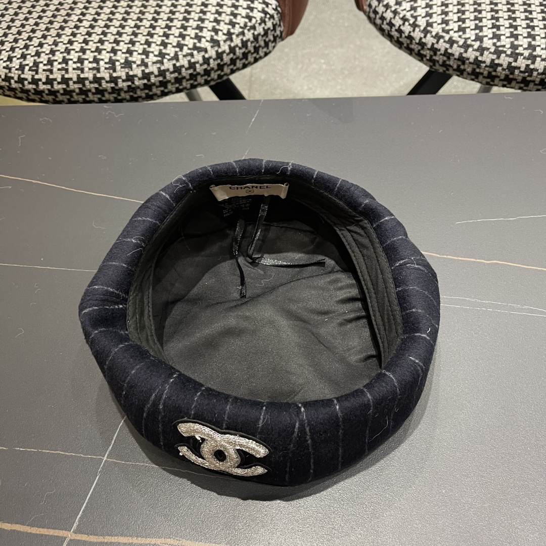  香奈儿 蓓蕾帽贝雷帽女士帽子女款秋冬冷帽鸭舌帽显脸小冬季画家帽女气质