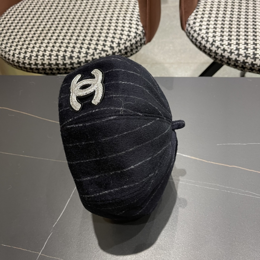  香奈儿 蓓蕾帽贝雷帽女士帽子女款秋冬冷帽鸭舌帽显脸小冬季画家帽女气质