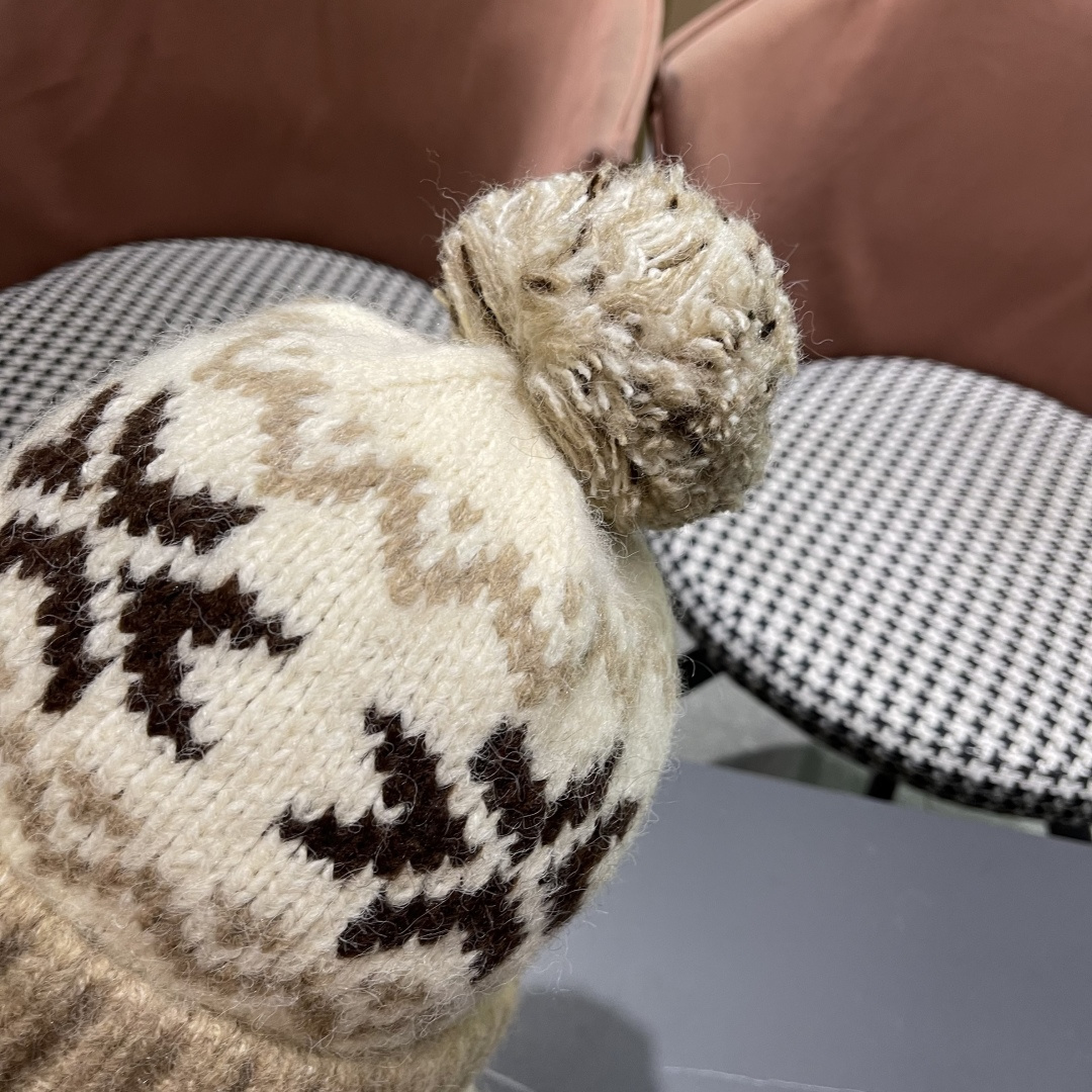  古奇 Guccl帽子女秋冬季加绒加厚针织帽保暖护耳冷帽2025新款包头毛线帽