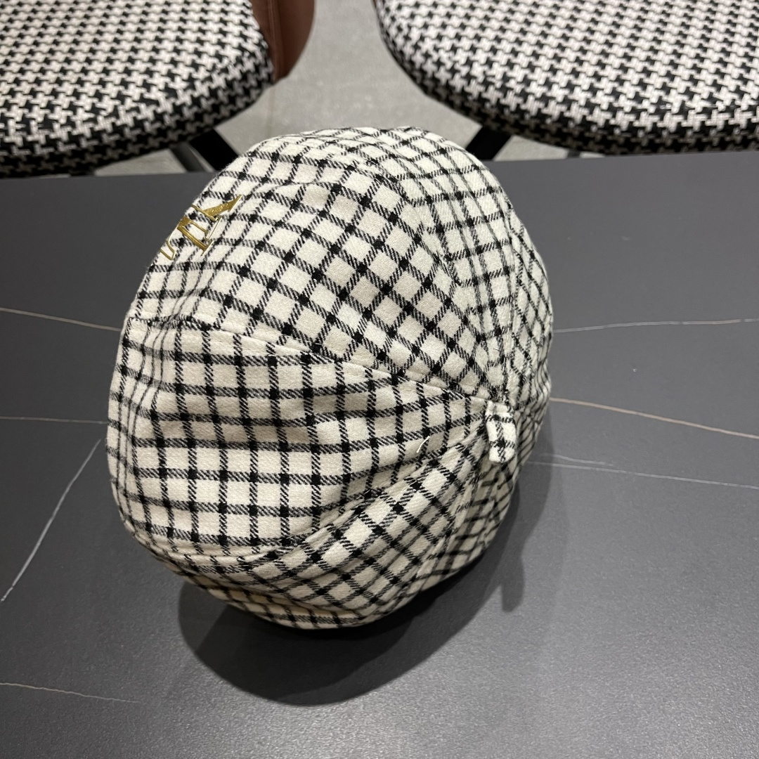  Lv路易威登 日系复古格子贝雷帽子女春秋季2025新款时尚百搭八角帽报童画家帽
