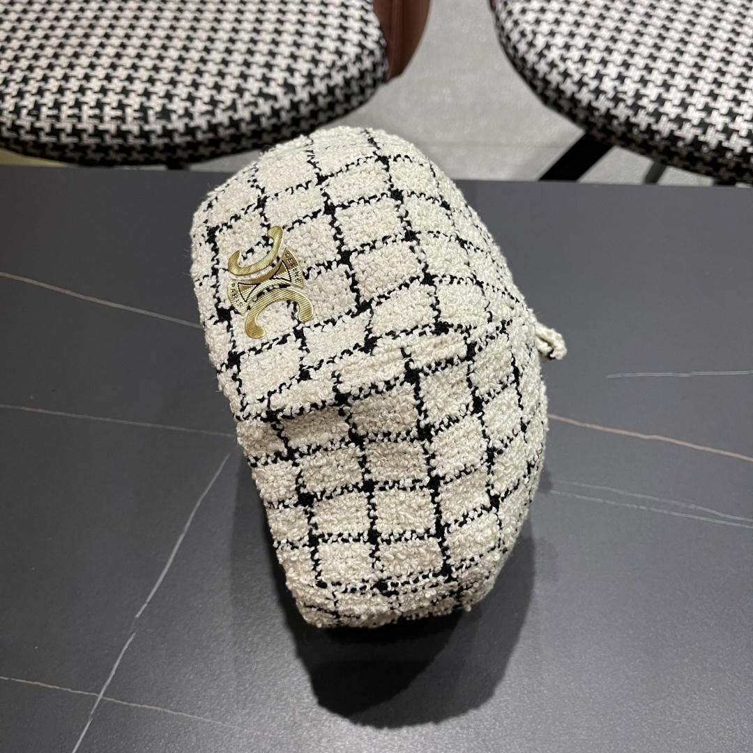  赛琳 CELINE 2025新款韩版格纹贝雷帽女秋冬百搭显脸小休闲
画家帽潮八角帽