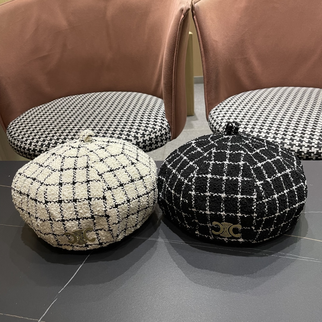  赛琳 CELINE 2025新款韩版格纹贝雷帽女秋冬百搭显脸小休闲
画家帽潮八角帽