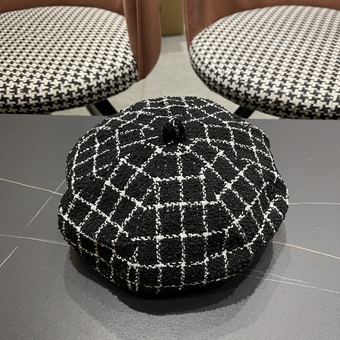  赛琳 CELINE 2025新款韩版格纹贝雷帽女秋冬百搭显脸小休闲
画家帽潮八角帽