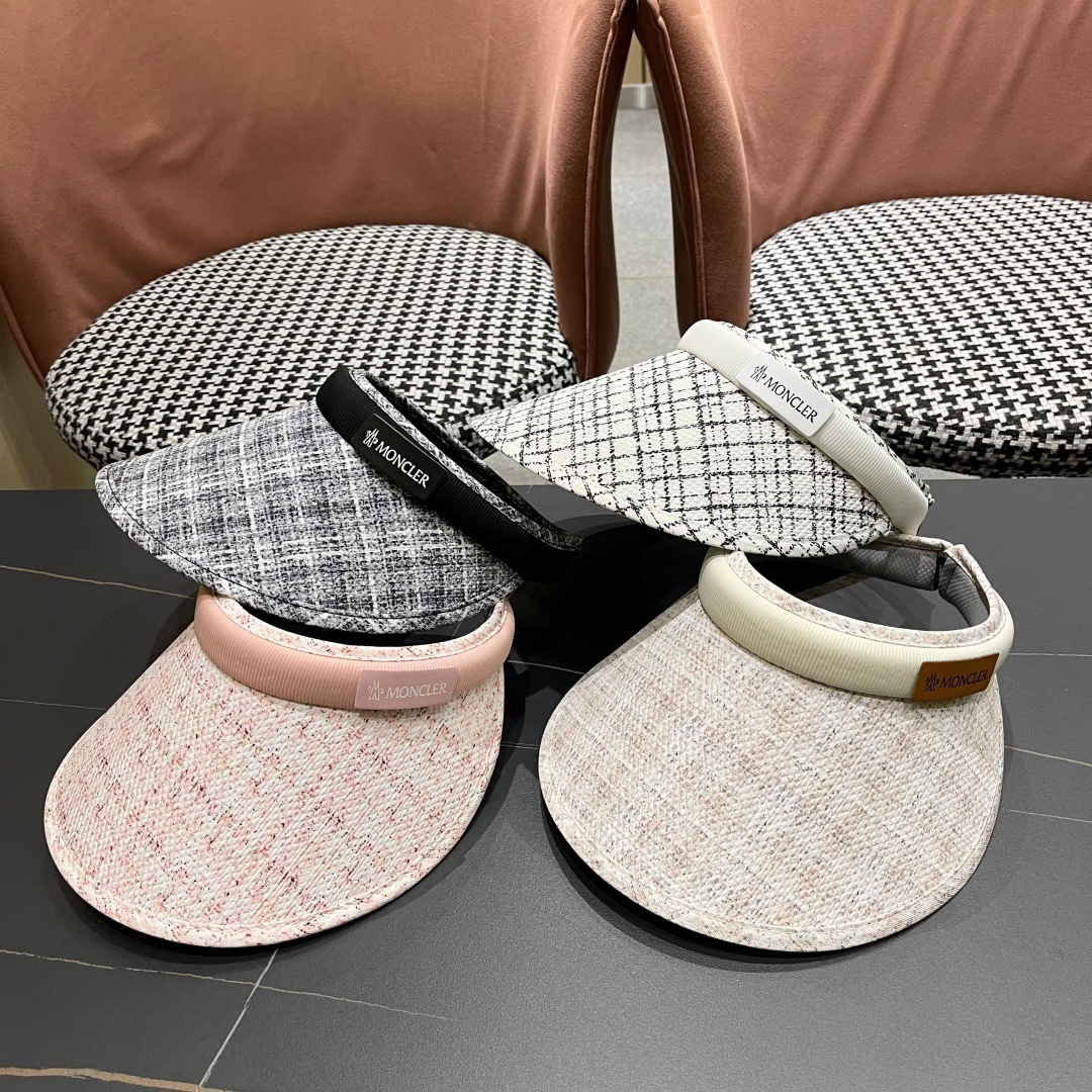  蒙口moncler防晒帽女夏防紫外线遮阳帽韩版休闲百搭大檐遮
脸空顶帽可扎马尾