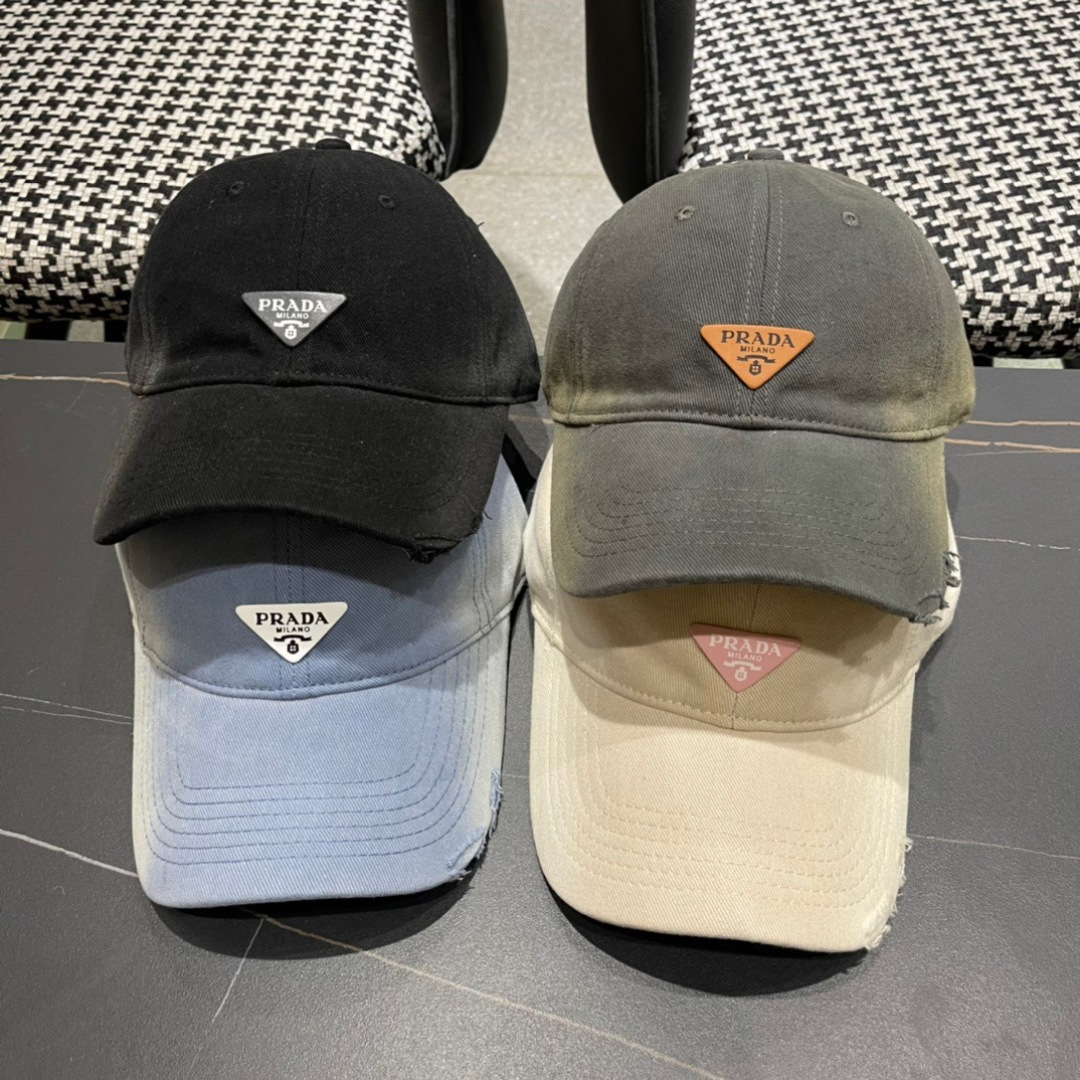  Prada普拉达 新款牛仔大牌款棒球帽，经典款男女通用