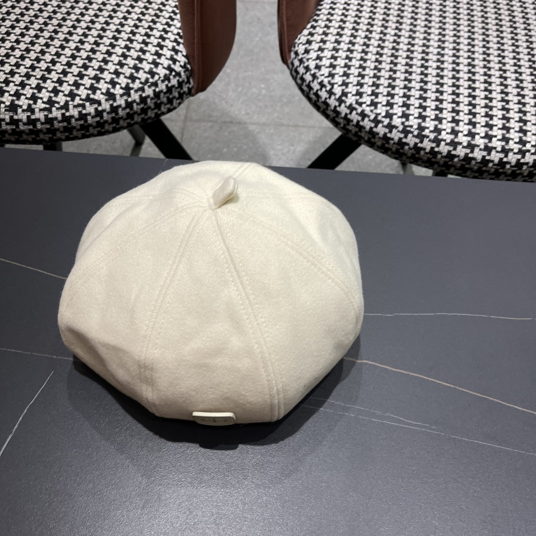  DIOR迪奥贝雷帽百搭可爱圆顶甜美蓓蕾帽显脸小日系保暖逛街出游八角帽