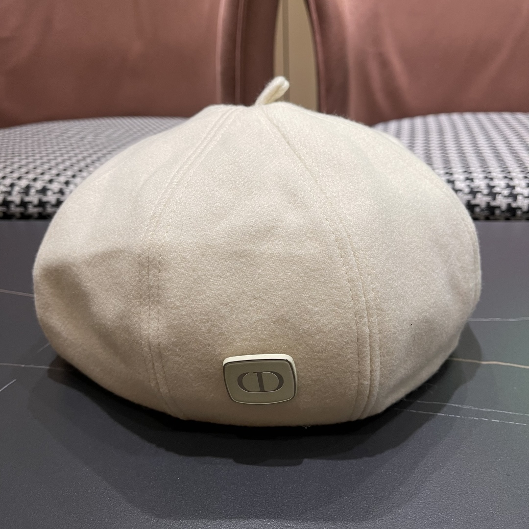  DIOR迪奥贝雷帽百搭可爱圆顶甜美蓓蕾帽显脸小日系保暖逛街出游八角帽