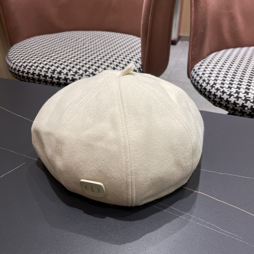  DIOR迪奥贝雷帽百搭可爱圆顶甜美蓓蕾帽显脸小日系保暖逛街出游八角帽