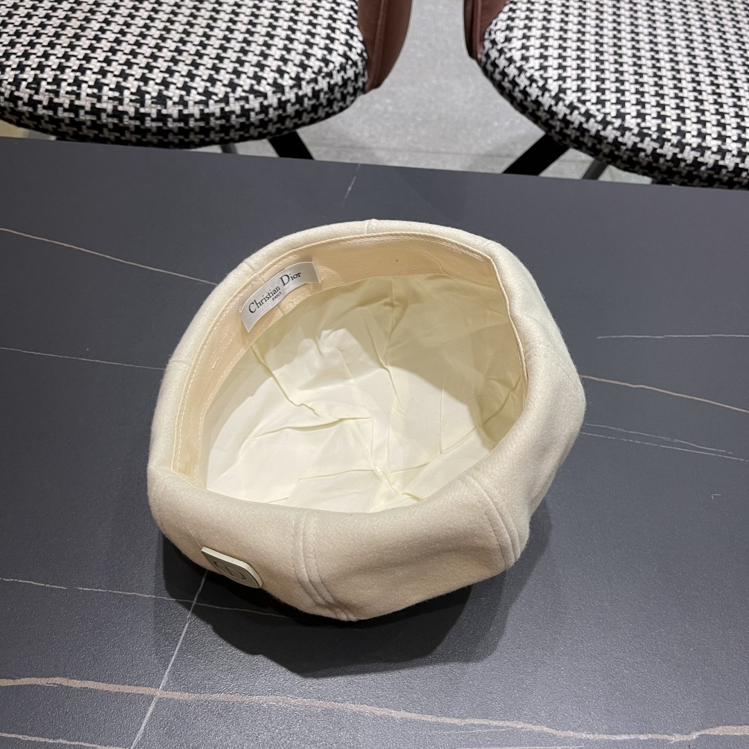  DIOR迪奥贝雷帽百搭可爱圆顶甜美蓓蕾帽显脸小日系保暖逛街出游八角帽