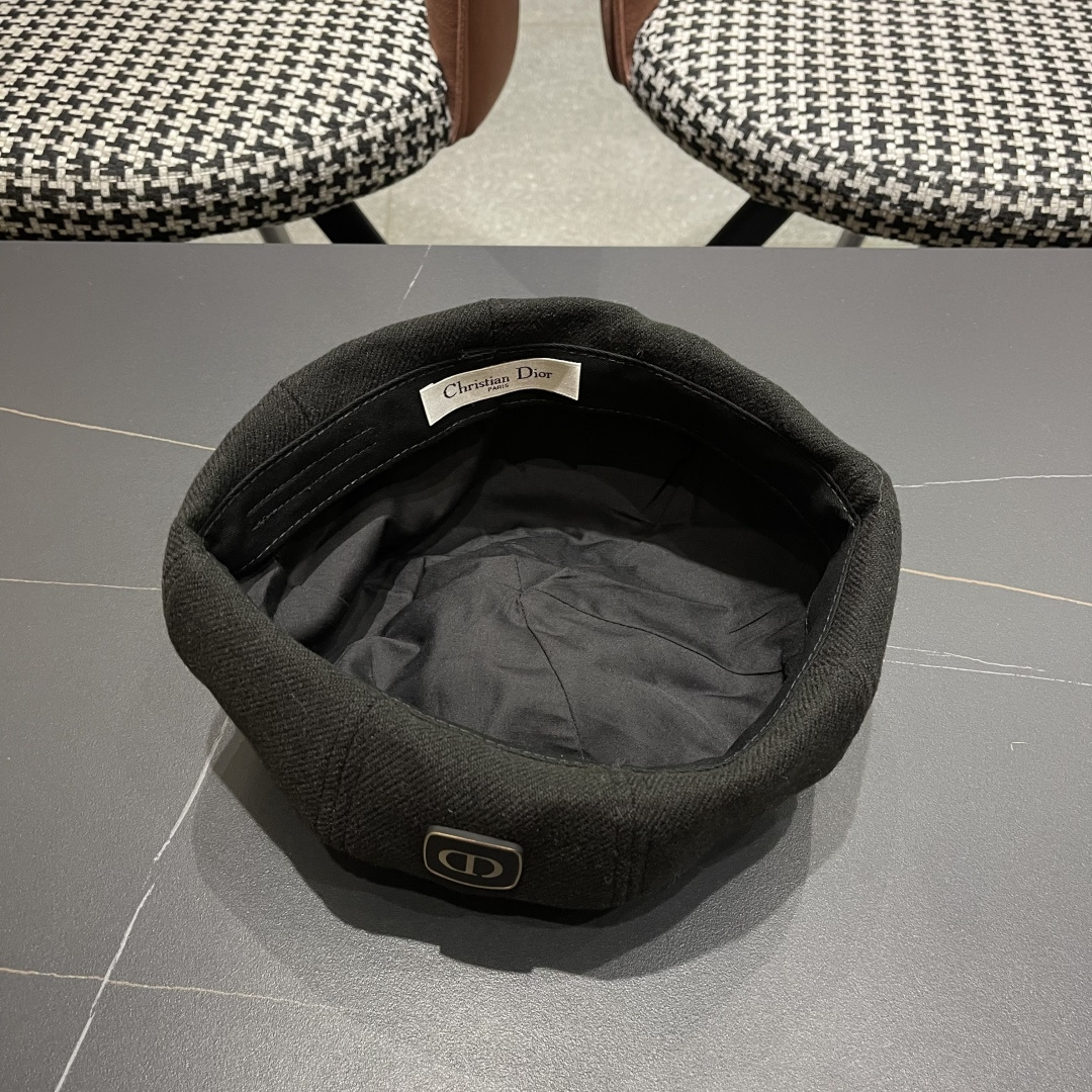  DIOR迪奥贝雷帽百搭可爱圆顶甜美蓓蕾帽显脸小日系保暖逛街出游八角帽