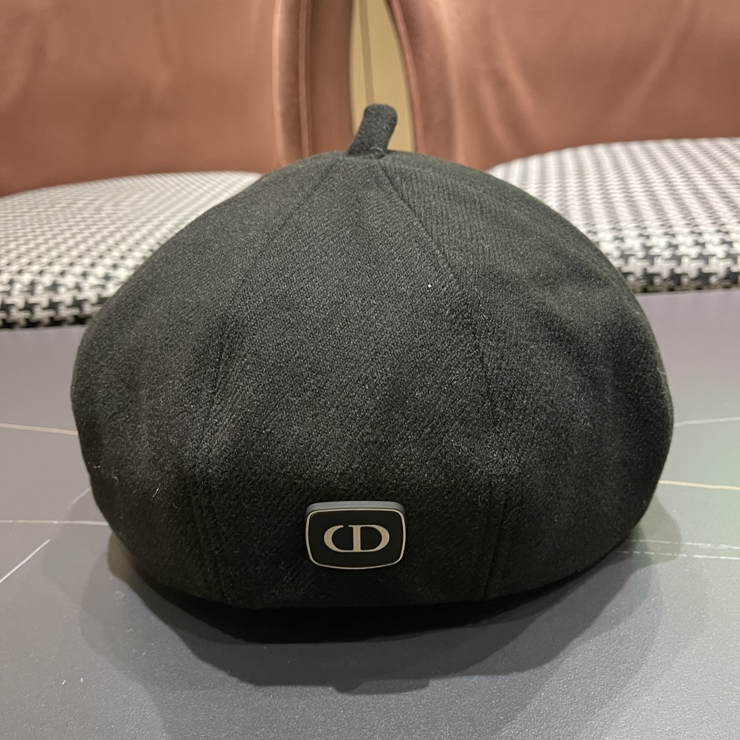  DIOR迪奥贝雷帽百搭可爱圆顶甜美蓓蕾帽显脸小日系保暖逛街出游八角帽