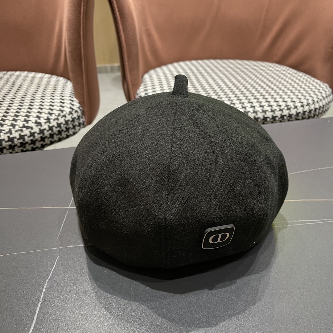  DIOR迪奥贝雷帽百搭可爱圆顶甜美蓓蕾帽显脸小日系保暖逛街出游八角帽