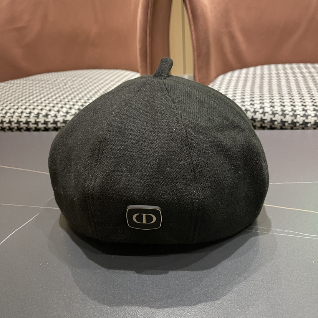  DIOR迪奥贝雷帽百搭可爱圆顶甜美蓓蕾帽显脸小日系保暖逛街出游八角帽
