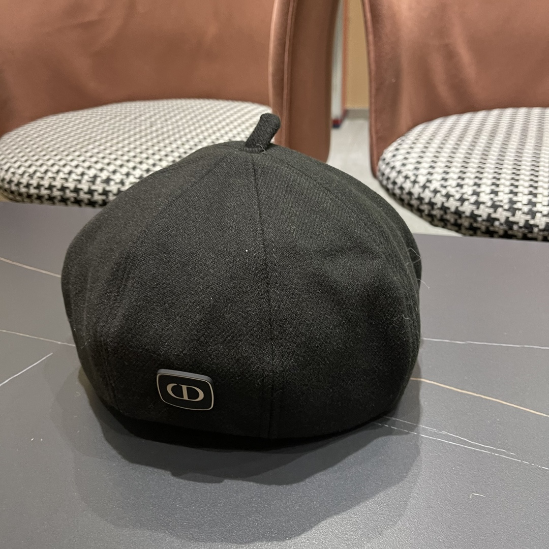  DIOR迪奥贝雷帽百搭可爱圆顶甜美蓓蕾帽显脸小日系保暖逛街出游八角帽