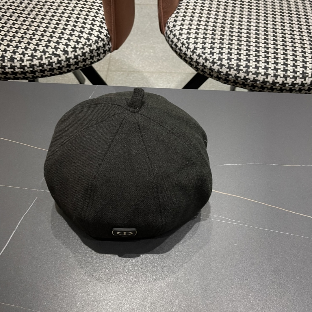  DIOR迪奥贝雷帽百搭可爱圆顶甜美蓓蕾帽显脸小日系保暖逛街出游八角帽