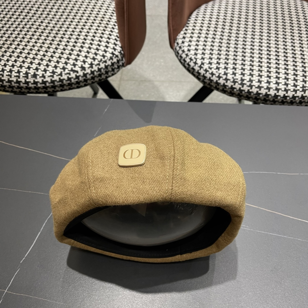  DIOR迪奥贝雷帽百搭可爱圆顶甜美蓓蕾帽显脸小日系保暖逛街出游八角帽