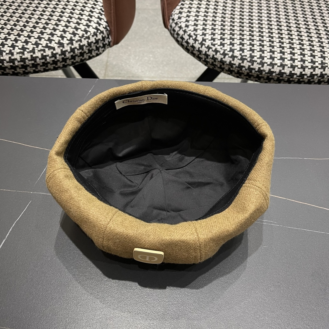  DIOR迪奥贝雷帽百搭可爱圆顶甜美蓓蕾帽显脸小日系保暖逛街出游八角帽