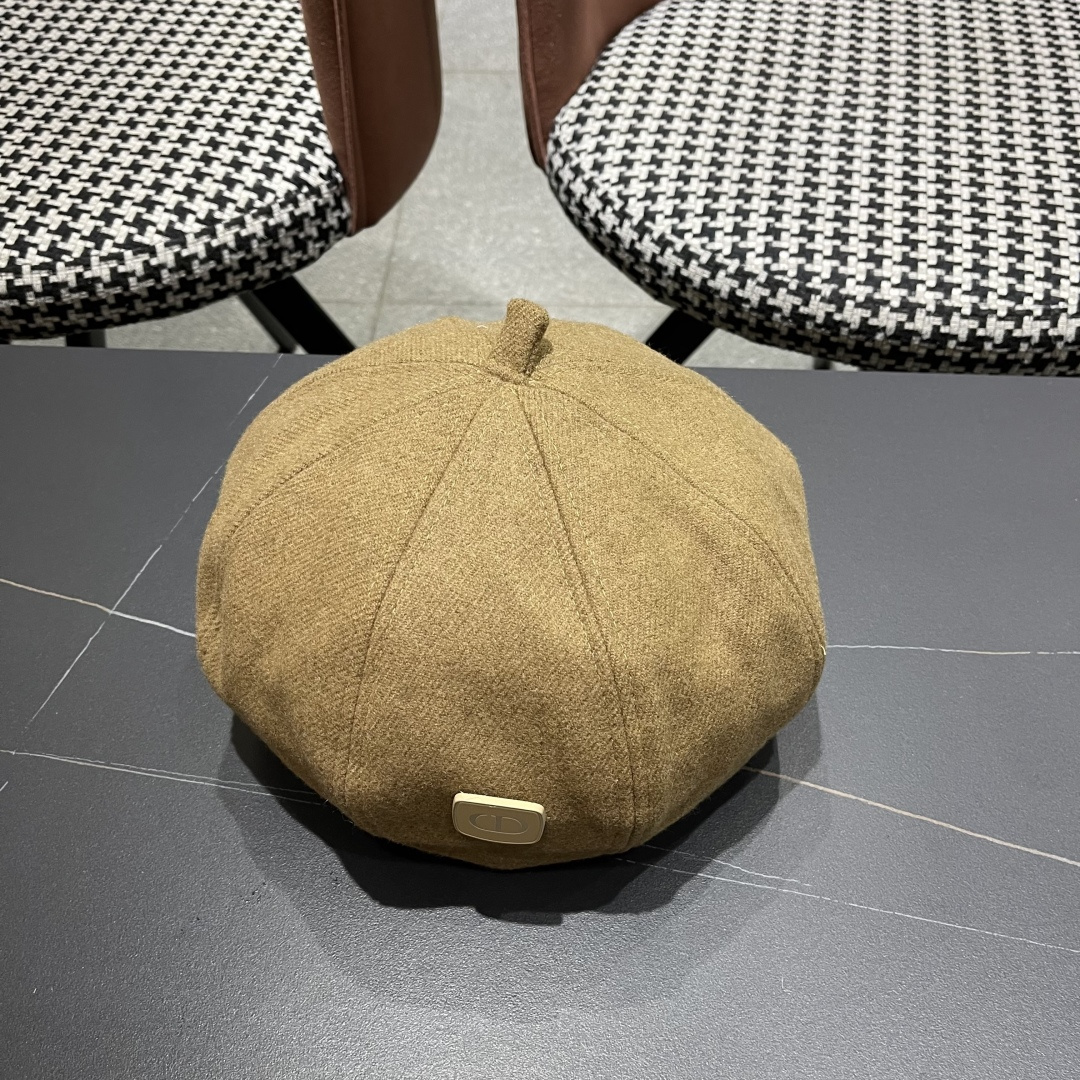  DIOR迪奥贝雷帽百搭可爱圆顶甜美蓓蕾帽显脸小日系保暖逛街出游八角帽