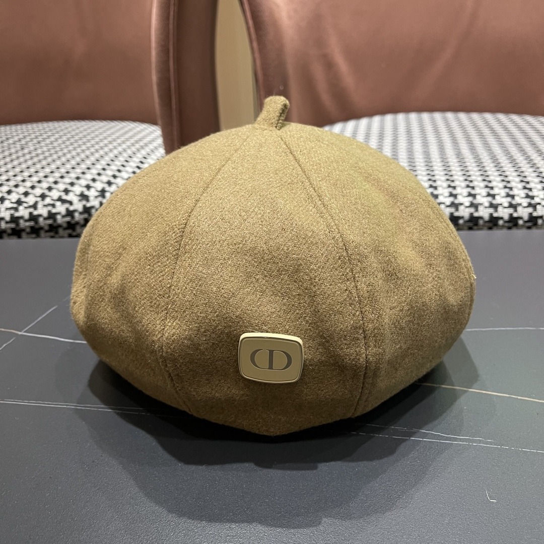  DIOR迪奥贝雷帽百搭可爱圆顶甜美蓓蕾帽显脸小日系保暖逛街出游八角帽