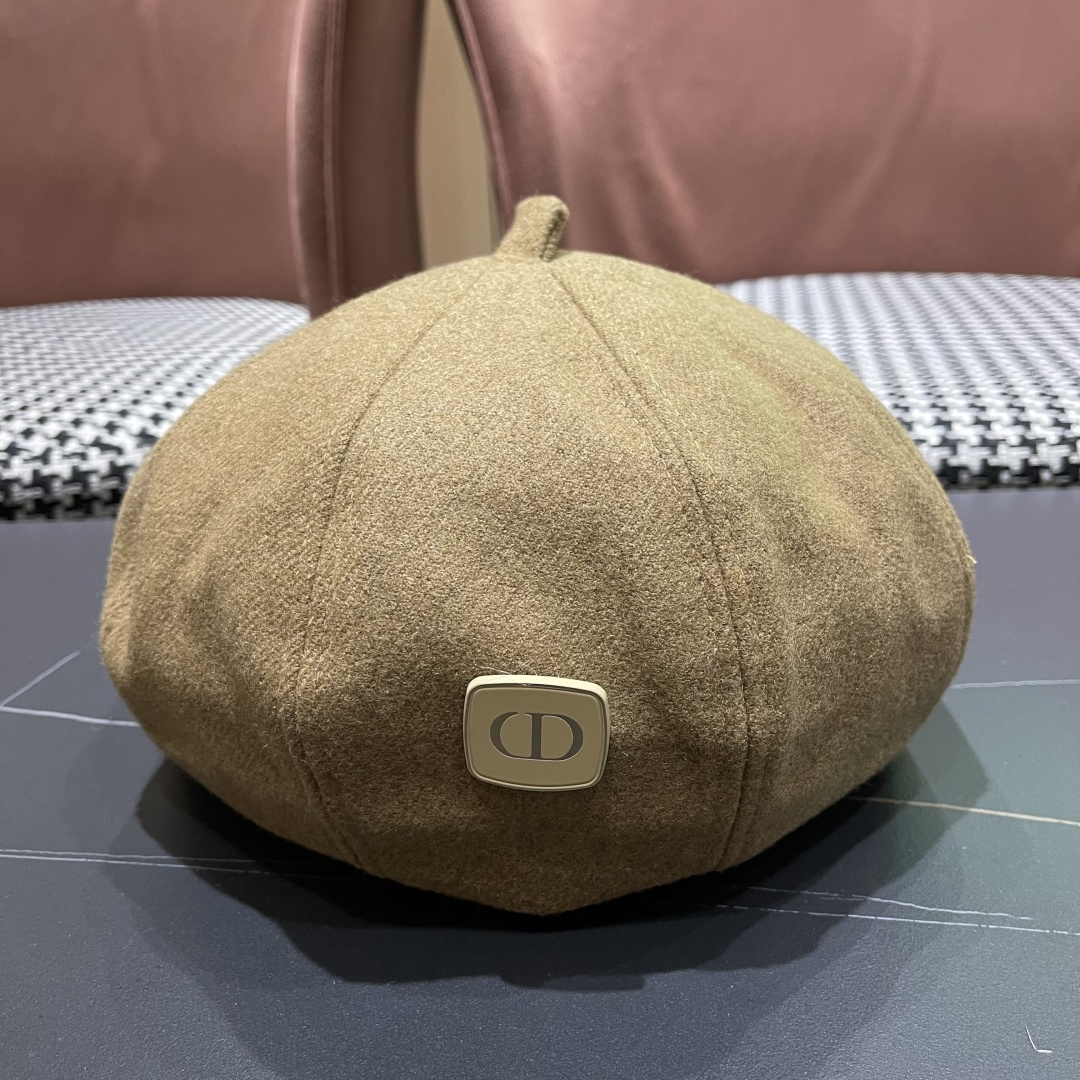  DIOR迪奥贝雷帽百搭可爱圆顶甜美蓓蕾帽显脸小日系保暖逛街出游八角帽