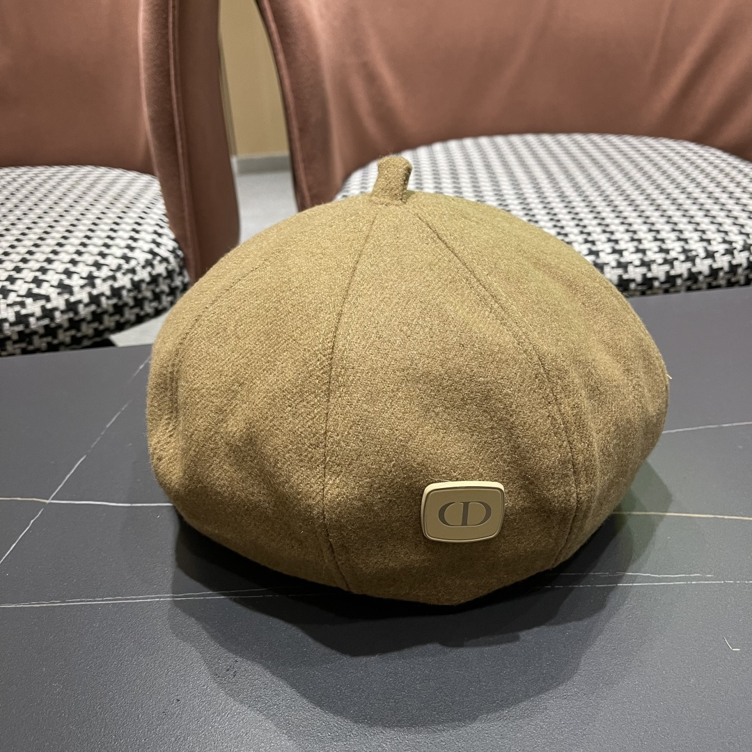  DIOR迪奥贝雷帽百搭可爱圆顶甜美蓓蕾帽显脸小日系保暖逛街出游八角帽