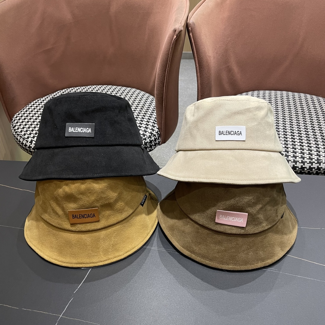  巴黎世家BALENCIAGA 新韩版时尚渔夫帽潮女士简约百搭防晒日系盆帽子