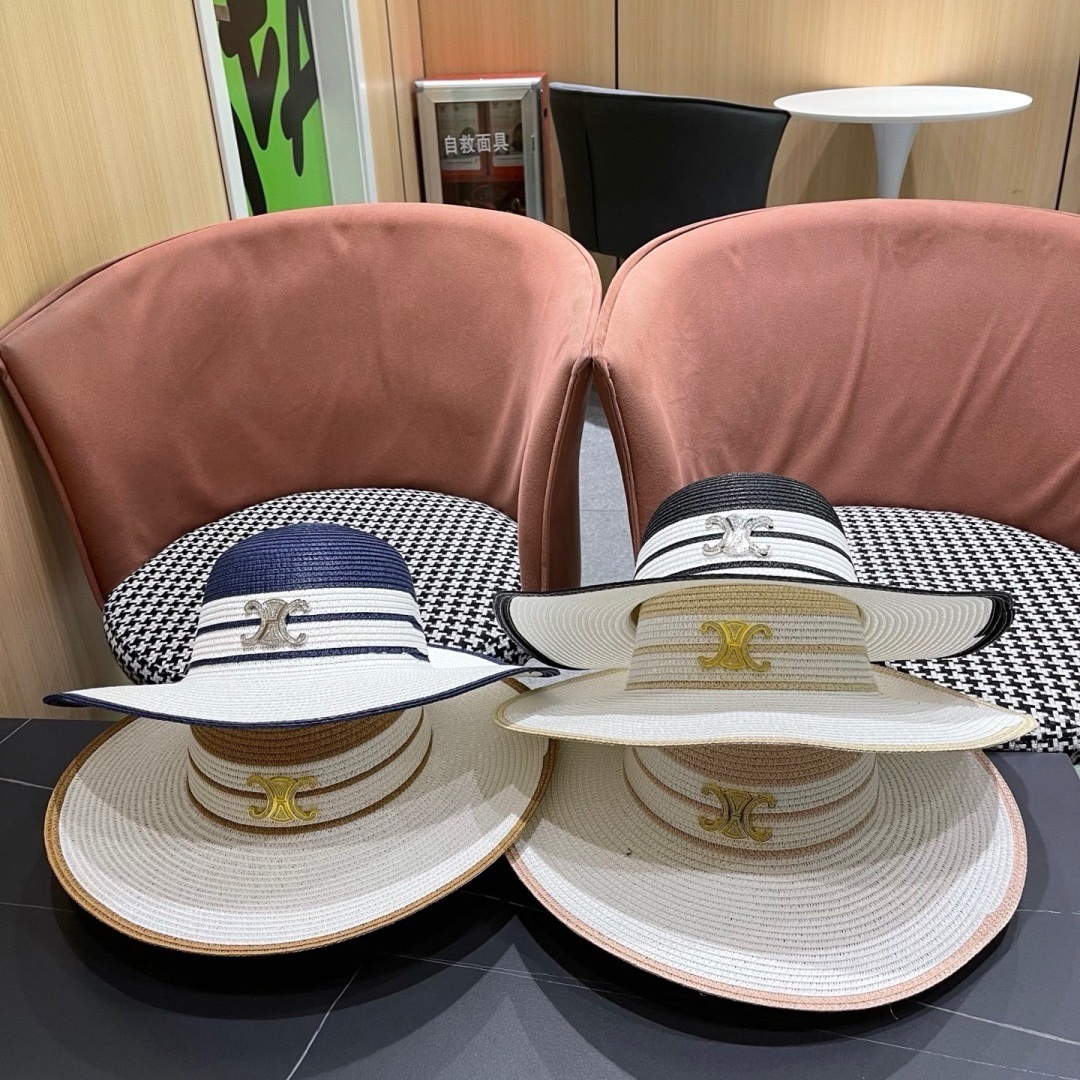 【CELINE赛琳】2025新款大沿草编草帽，出街必备超好搭配，赶紧入手！