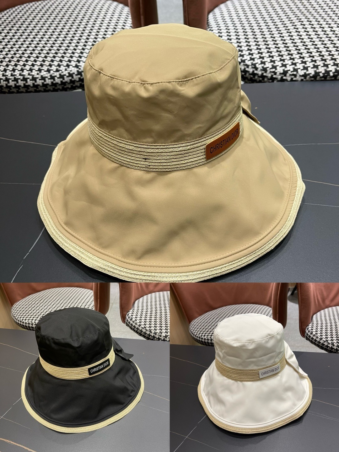   迪奥🧢春夏新款渔夫帽🧢 火爆出货，百搭单品🥰随便搭配都很好看 质量超赞👍 时尚百搭