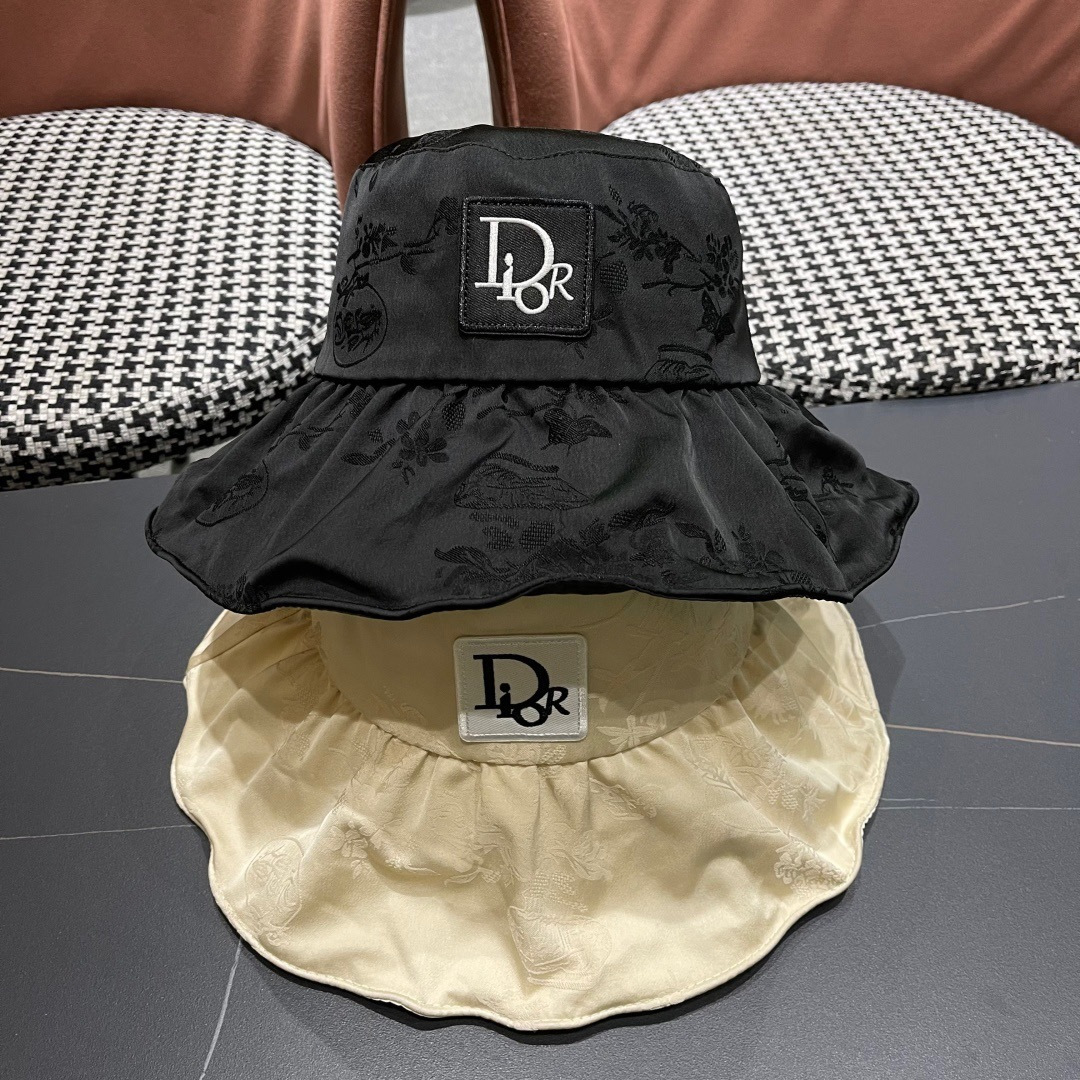  迪奥DIOR 新中式中国风立体提花女夏防晒渔夫，