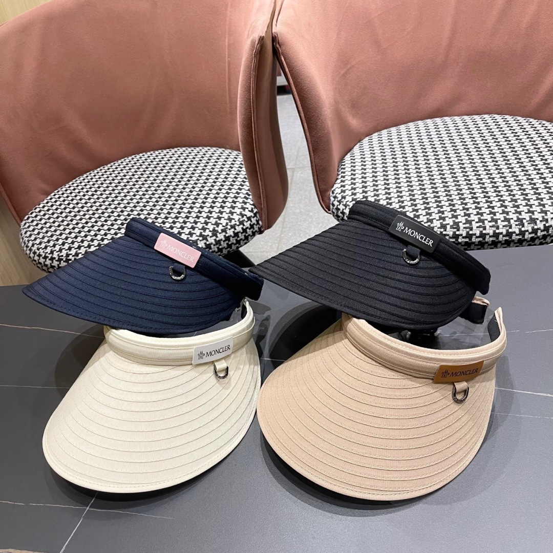 【MONCLER蒙口】空顶草帽女夏季防紫外线遮阳帽出游太阳
帽百搭草编防晒帽子