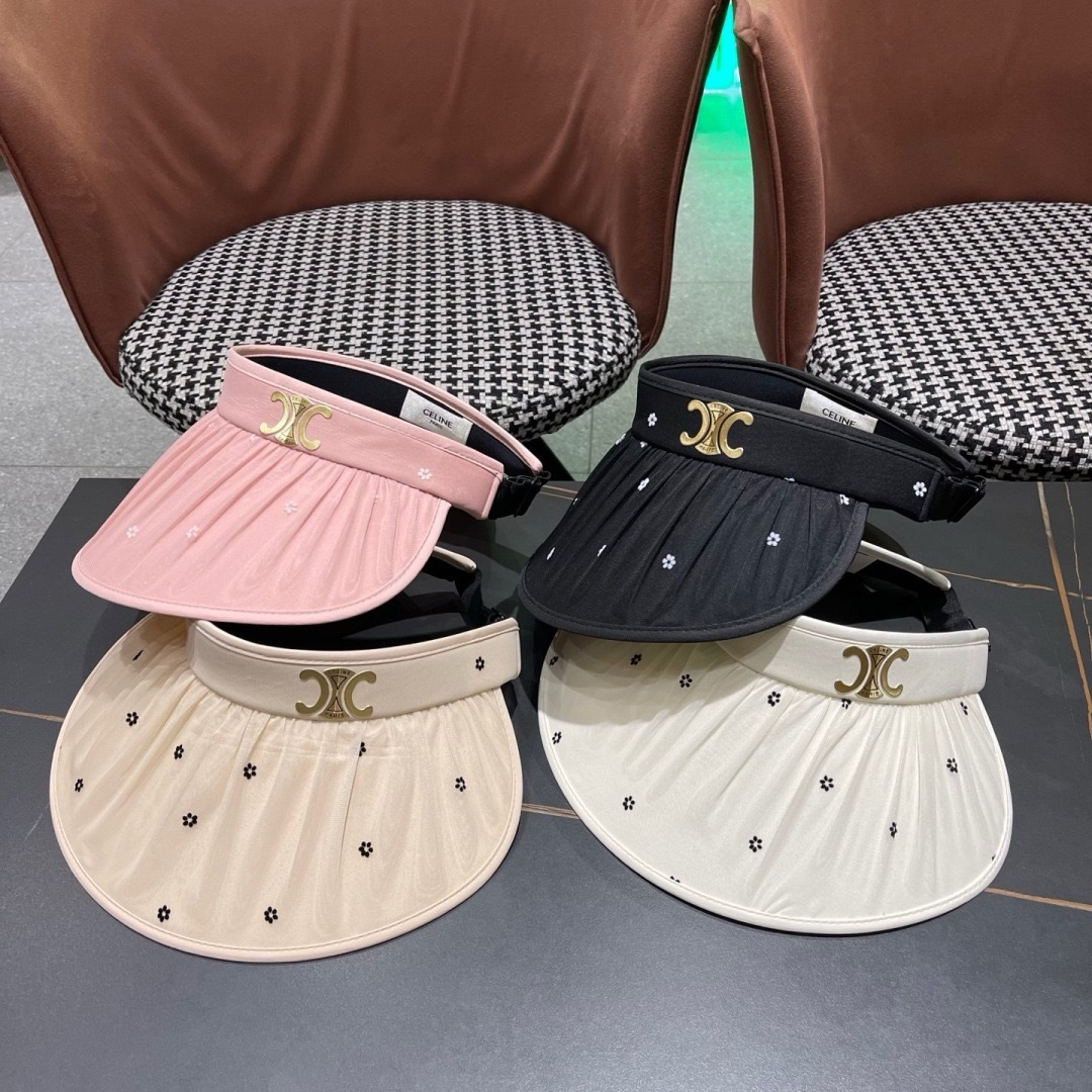  【CELINE赛琳】大檐空顶帽海边度假潮流帽子女2025新款夏季沙滩遮阳防晒帽子