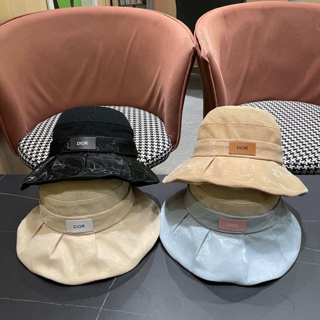  DIOR迪奥渔夫帽女春季海边度假甜美防晒遮阳帽，出街必备